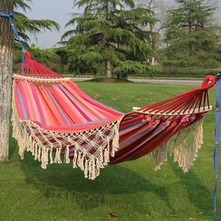 New Cross-Border Hammock Ins Tassel Outdoor Camping Thick Canvas Double Leisure Swing Anti-Rollover Camping Style Hanging Chair
