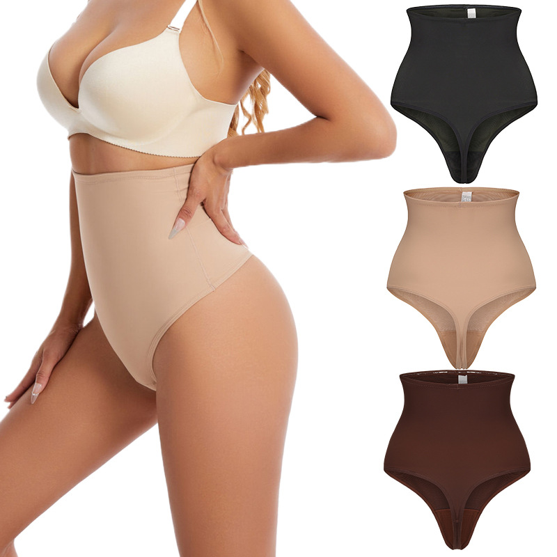 High-waisted plus-size tight-fitting tummy control pants, summer thin and comfortable triangle shapewear, double-layer hip-lifting pants, seamless shaping underwear.
