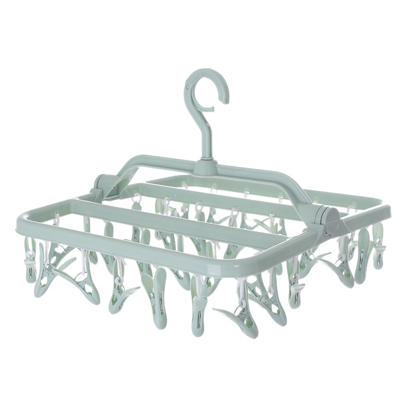 Ropa de plástico plegable percha rack multi-cabeza clip cuadrado calcetines multifuncionales ropa interior rack colgando Calcetines