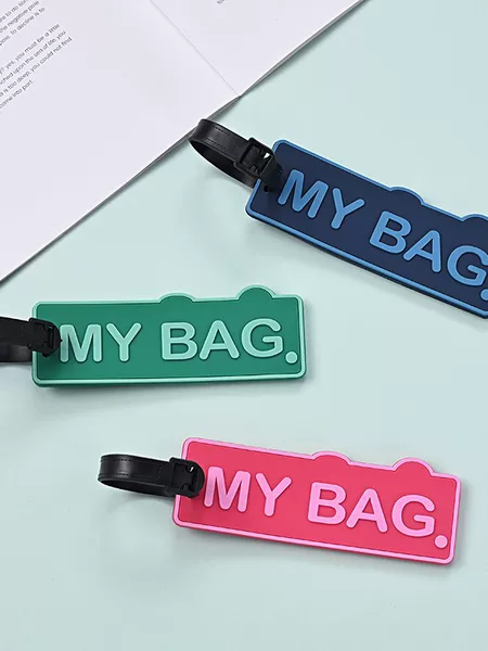 Creative Pvc Soft Glue English Letter Luggage Tag Cross-Border Glue Suitcase Identification Tag Checked Anti-Lost Tag