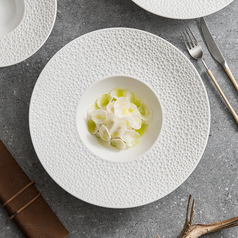 Factory Straw Hat Plate Spaghetti Plate Hotel Restaurant Western Food Plate Creative Artistic Conception Plate Deep Soup Plate Dish Plate