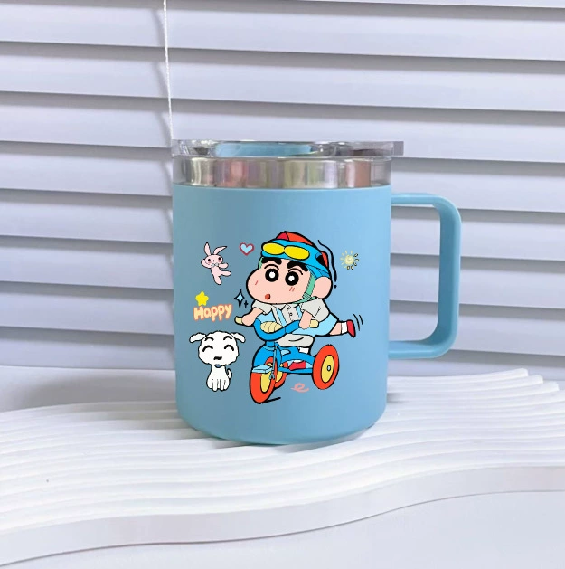 Кружка с водой Cartoon Kuro, выглядит стильно, термокружка с крышкой, домашняя и офисная чашка кофе, кружка для девушек