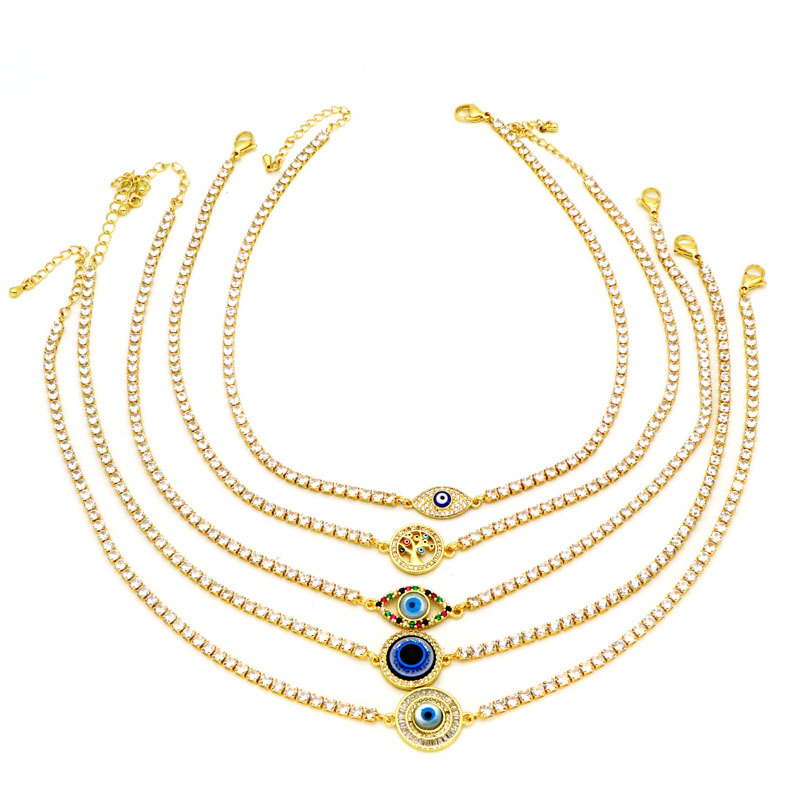 Fashion Devilu0027S Eye Copper Inlay Zircon Choker 1 Piece