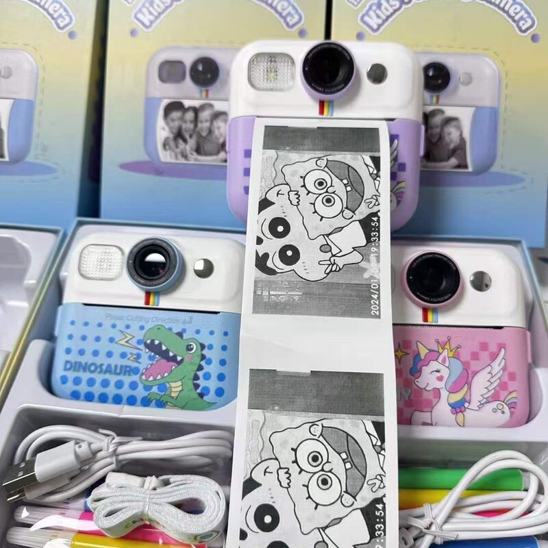 Cp02 Instant Print Camera Children's Digital Camera Cute Cartoon Toy Mini Hd Print Camera