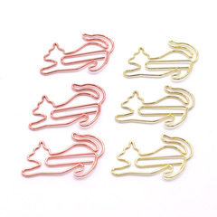 Manufacturer's Cat Creative Shape Bookmark Irregular Fastener Cartoon Colorful Paper Clip Wholesale Animal Metal Clip