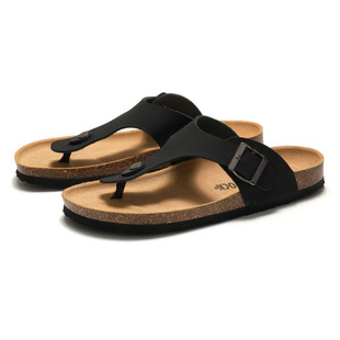 Ruizu 2025 New Spring and Summer Men's Cork Slippers Women's Flip-Flops Student Beach Shoes Tipper Sandals Trendy