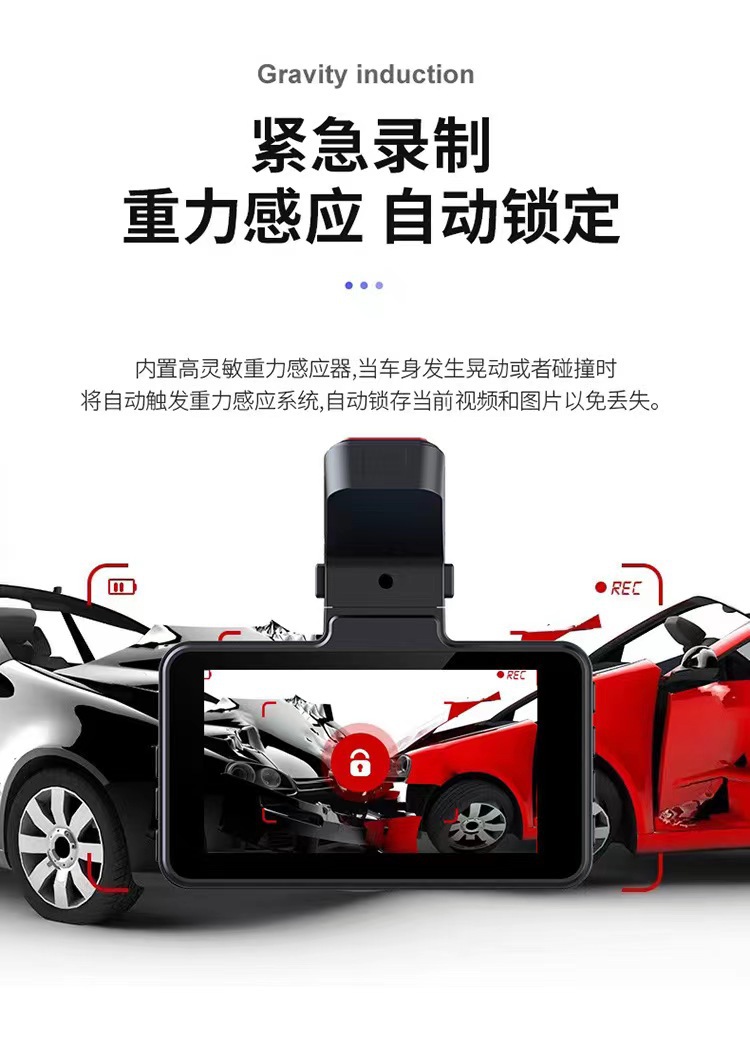 Cross-Border X1 Hd 1080P Driving Recorder 3inch Night Vision Dual-Lens Vehicle Recorder Wifi Cycle Recording