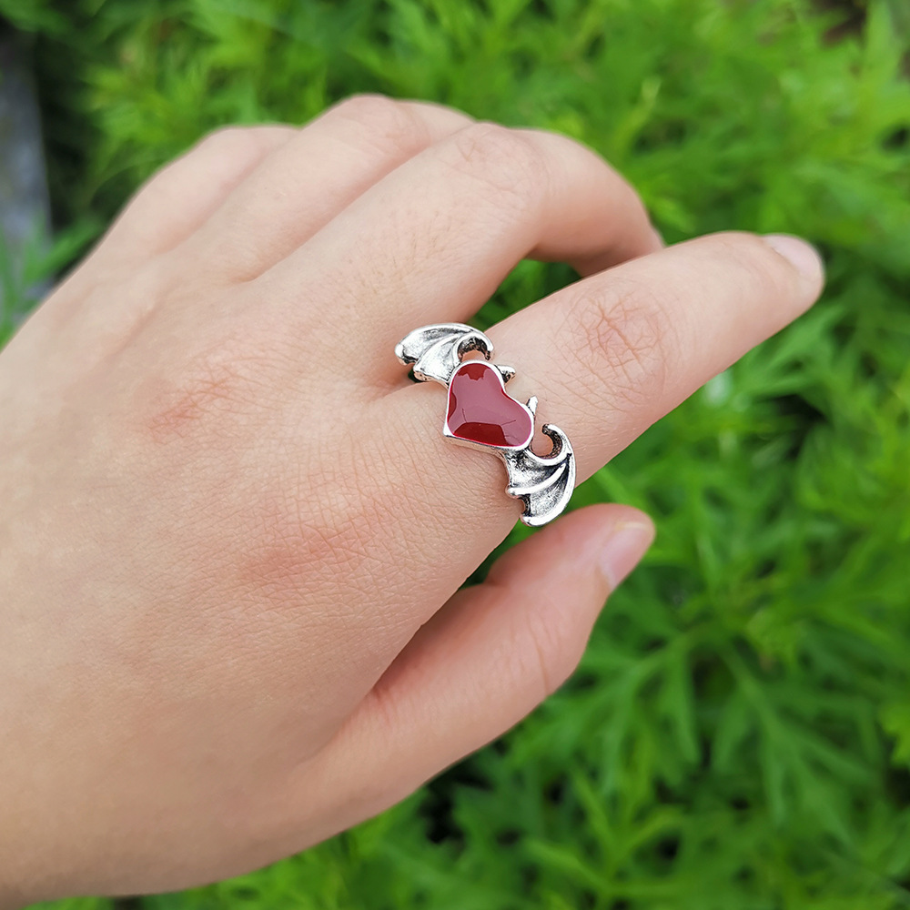 Yunjin europeo y americano transfronterizo nuevo hip hop retro amor anillo personalidad simple fresco frío estilo femenino anillo de fábrica image 5