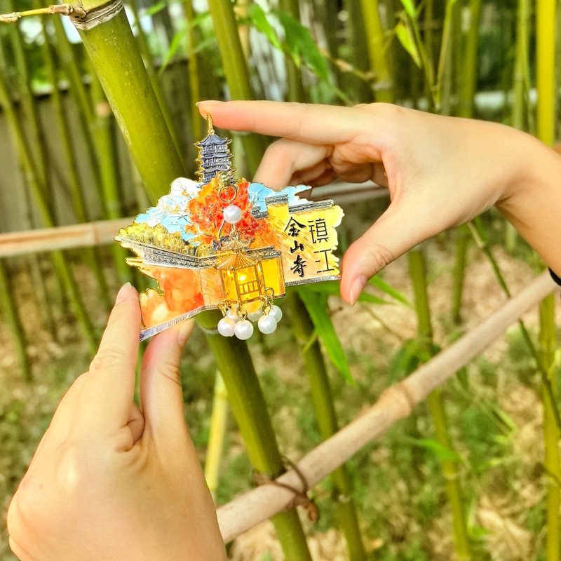 镇江金山寺立体灯笼发光冰箱贴金属旅游文创礼品纪念品琥珀文创|undefined