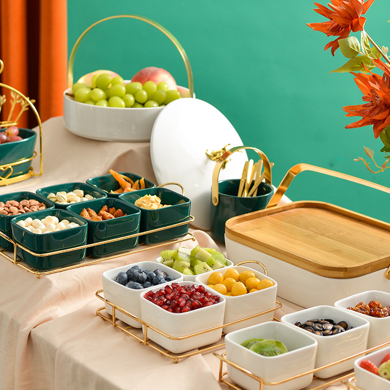欧式果盘陶瓷瓜子盘干果盘客厅茶几轻奢零食盘创意家用个性糖果盘
