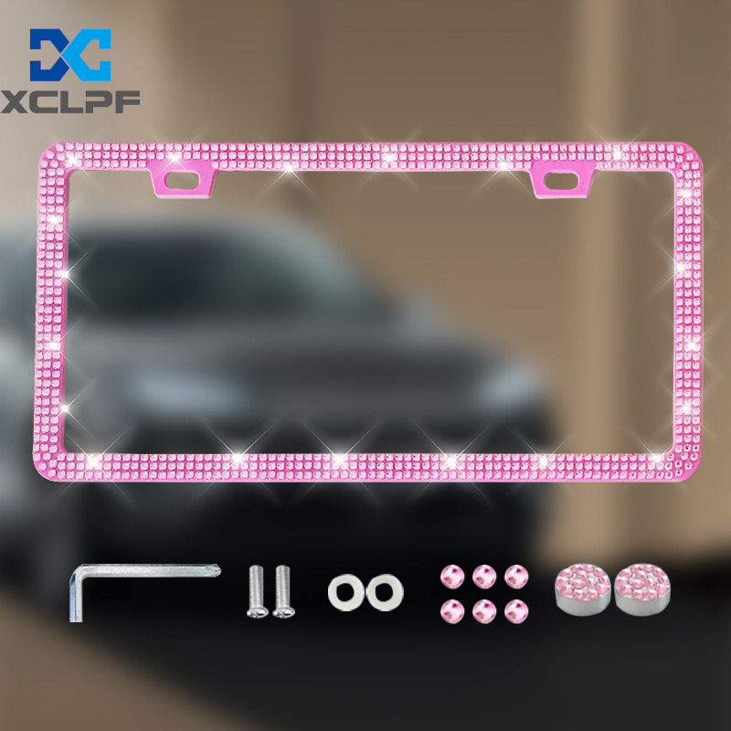 American, Canadian and Mexican Universal Diamond License Plate Frames, Three Styles of Plastic Acrylic Diamond License Plate Frames