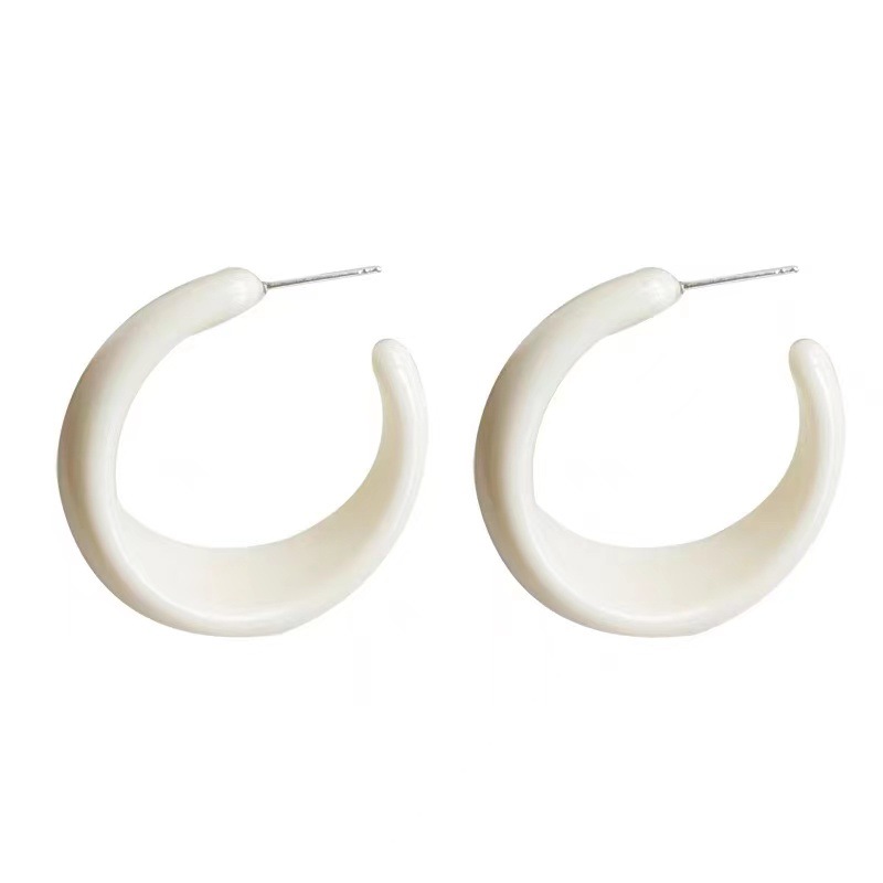 Yellow white earrings