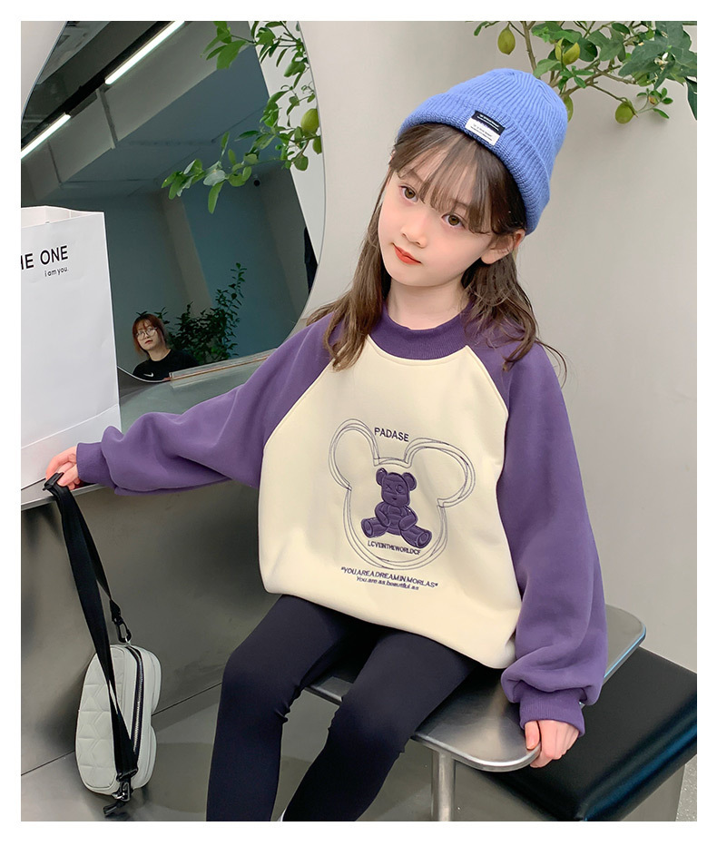 Felpa con cappuccio per bambine e autunno 2024 nuova maglietta in stile western per bambine di medie dimensioni, abbigliamento primaverile per 12 anni_voghion.com