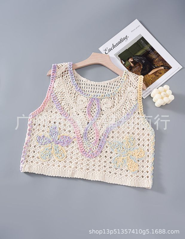 エスニック風ベスト、刺繍レイヤード、ベスト、アーティスティックショートジャケット、タッセルベスト、レトロ|undefined