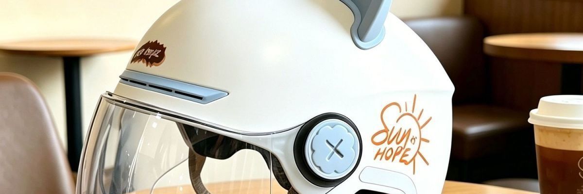 Men's Cute Cat Electric Motorcycle Helmet, National Standard Electric Scooter Safety Helmet, Suitable for All Seasons, Summer, with Ear Protection, New for Women, 3C Certified