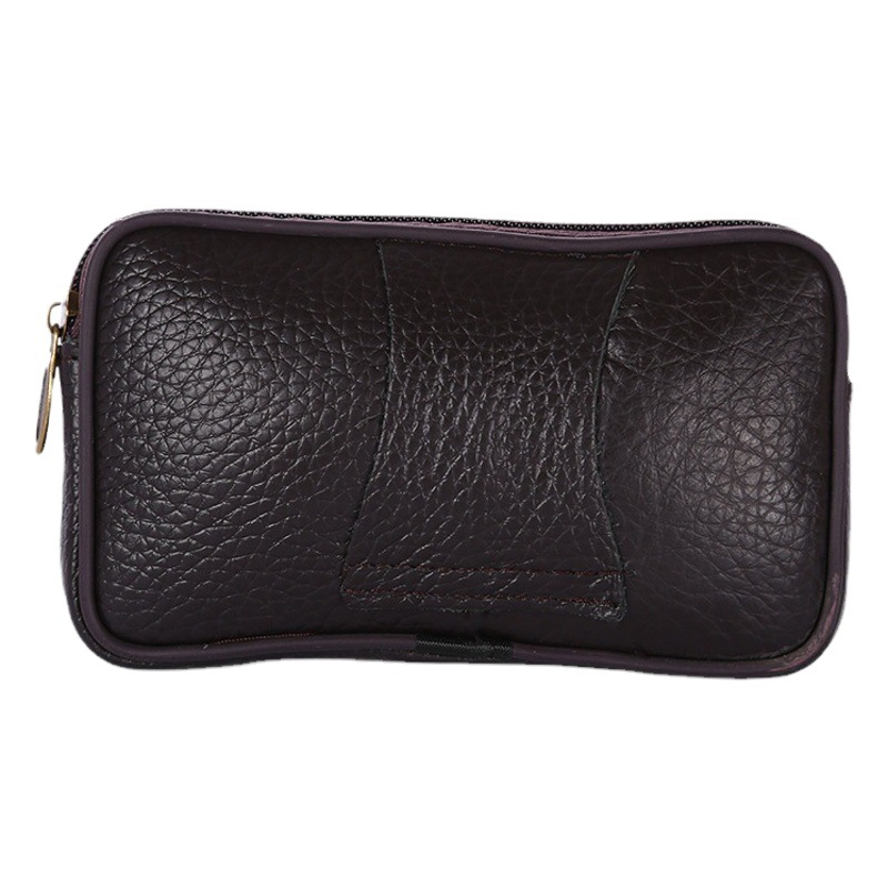 Cross-border manufacturers supply cowhide wallet waist bag business leather mobile phone bag thin wear belt a generation of hair