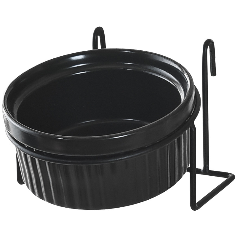 tazón de gato cerámica tazón de comida para gatos jaula colgante fija tazón de comida para gatos anti-derribo cachorro gato beber agua jaula tazón