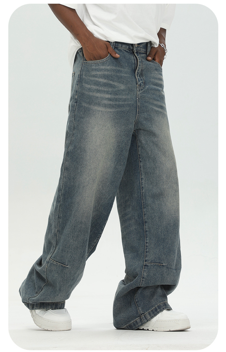 Men's Clothing 2024 new jeans men's summer thin high street loose straight wide leg casual pants_voghion.com