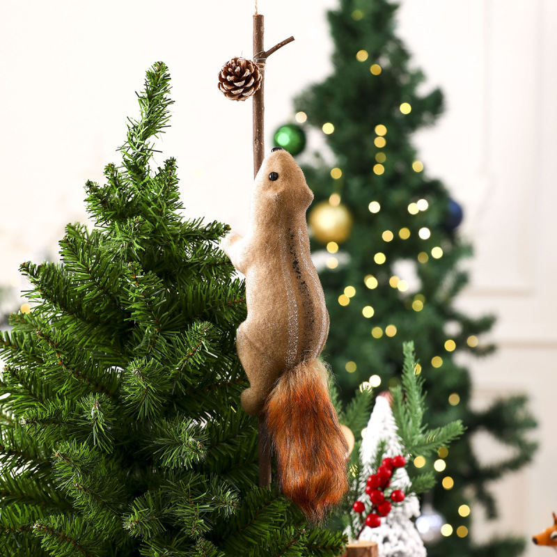 クロスボーダー新製品クリスマスリス装飾クリスマス装飾模擬リスペンダントクリスマスツリークリエイティブ装飾|undefined