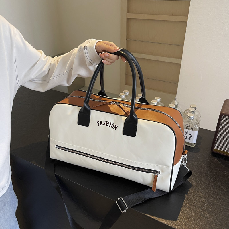 Nuevo paquete de viaje de textura PU, gran capacidad de separación seca y húmeda, bolsa deportiva, bolso de moda de color contraste, bolso de mochila