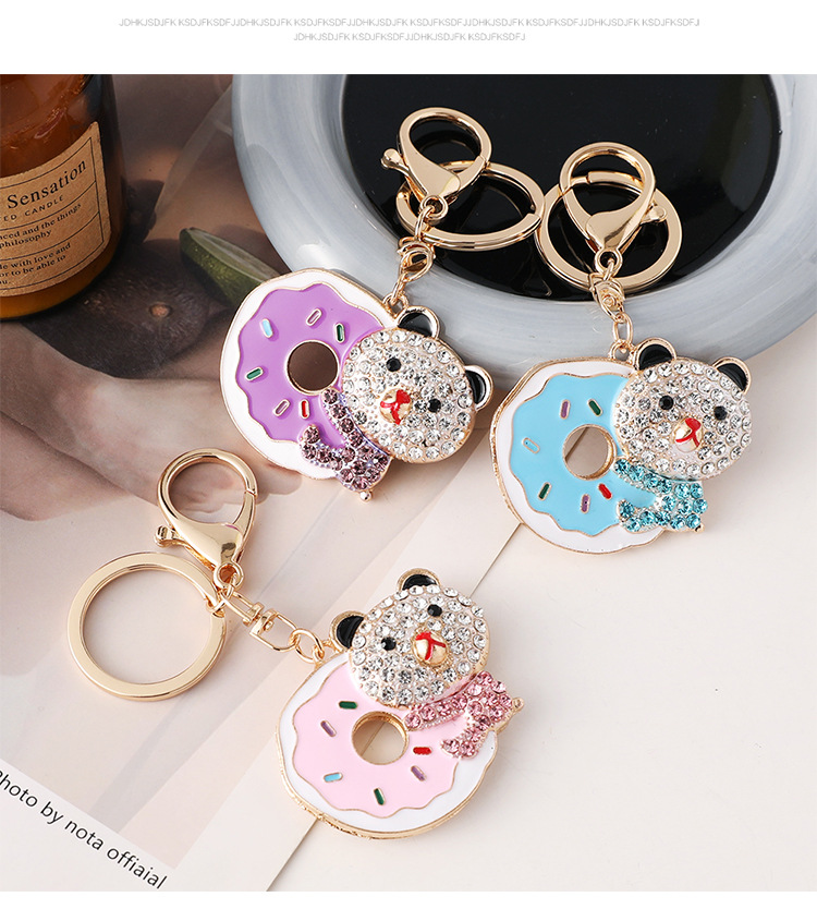 Cute Alloy Donuts Women's Bag Pendant Keychain display picture 6