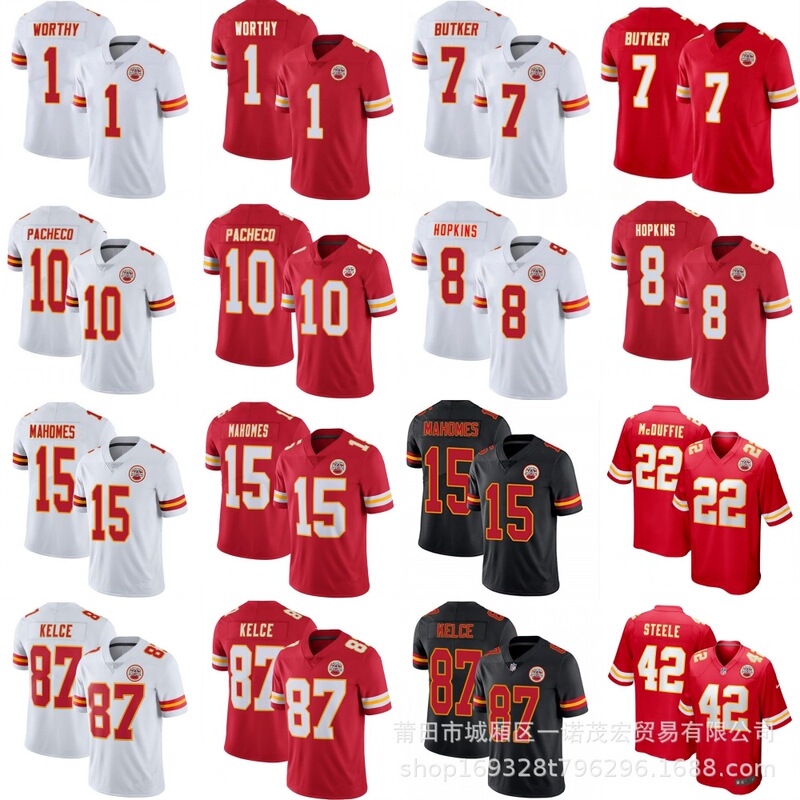 Chiefs Team Jersey Chiefs Embroidered Football Uniform Foreign Trade Wholesale 15 # 10 # 87 # Kelce 1 # 95 # Chiefs Team Jersey Chiefs Embroidered Football Uniform Foreign Trade Wholesale 15 # 10 # 87 # Kelce 1 # 95 #