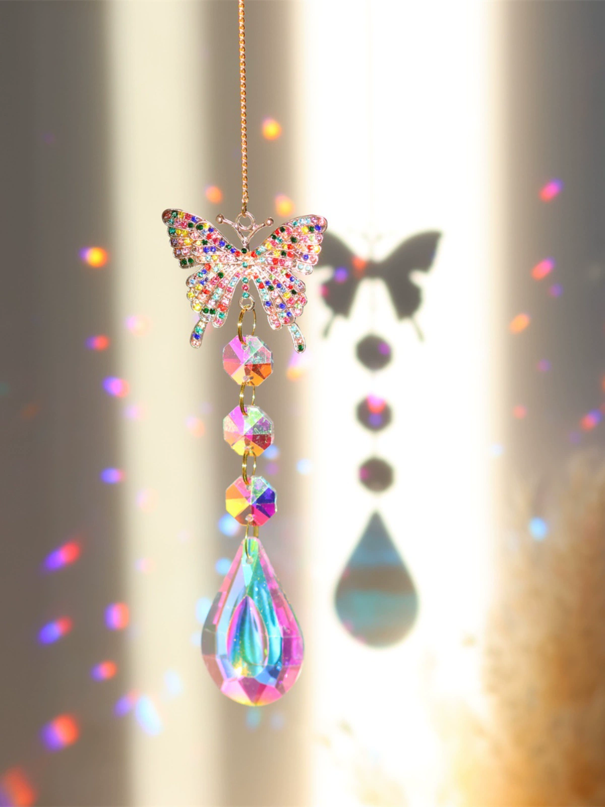 Dream Catcher Sunshine Catcher Pendant Crystal Crystal Lights and Sharing Rainbow Drotting Wind Bell Accessories Children's Room Decoration Gifts