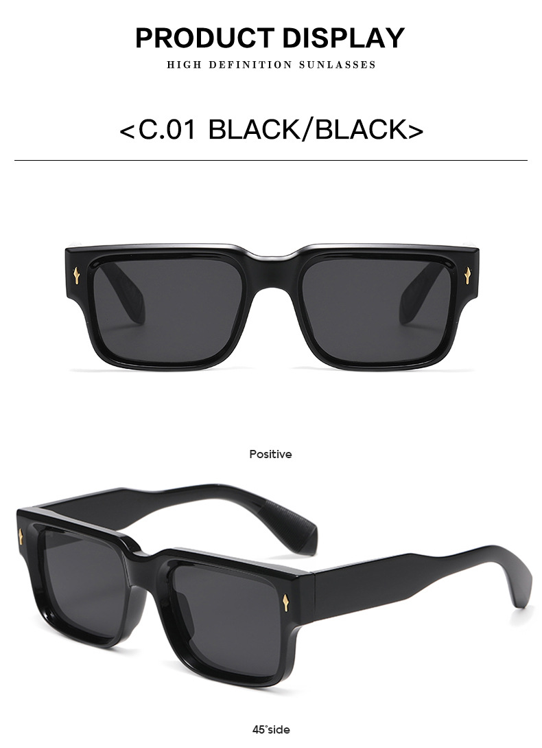 50g Weight Full Frame Glasses Structure Sunglasses Classification Ac, UV400 Protection Lens Material Square Glasses Style Outdoor, Travel Occasion Solid Color Pattern All Seasons Season Unisex Gender Simple Style, Classic Style Style Simple Style Classic Style Solid Color Ac UV400 Protection Square Full Frame Women's Sunglasses 7