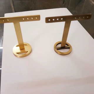 工厂定制T字型不锈钢拉丝耳环展示架表面电镀古铜色耳饰吊坠饰品