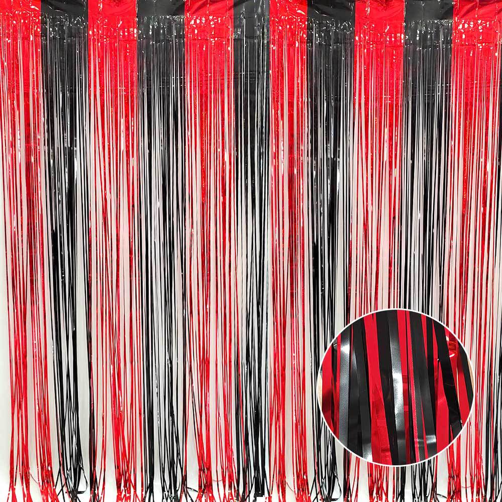 Amazon 2m fiesta de cumpleaños decoración borla cortina de seda de lluvia color mágico día de San Valentín tres piezas de luz plana costura cortina de seda de lluvia