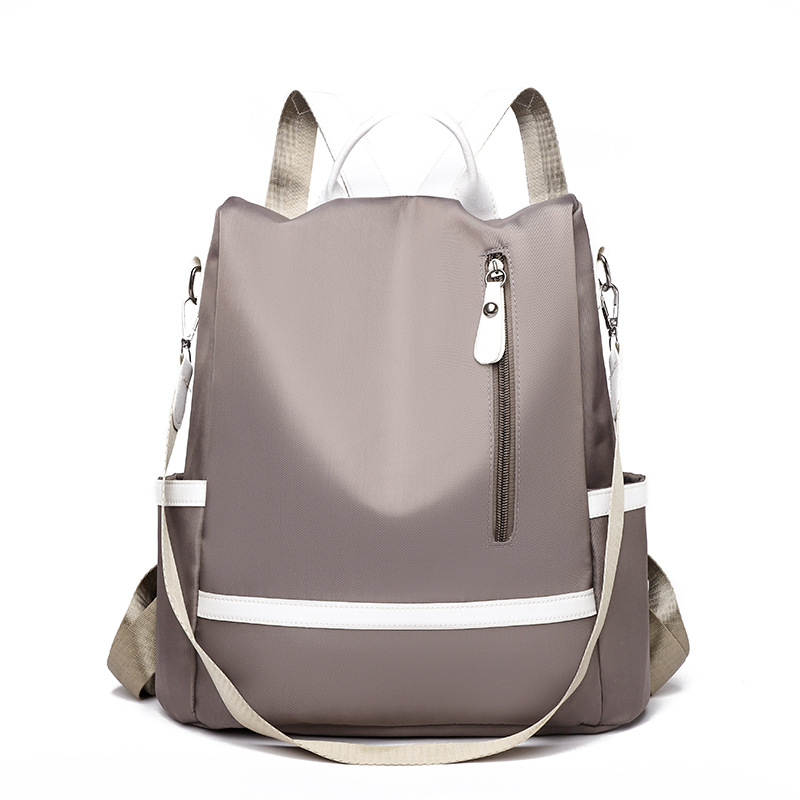 2023 nueva mochila antirrobo de nailon para mujer, color de contraste de moda, mochila de viaje de doble uso de gran capacidad, mochila escolar al por mayor