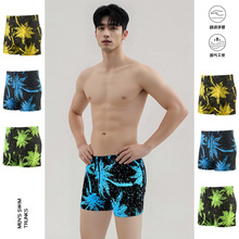 泳裤男士2025年新款时尚印花平角防尴尬速干海边沙滩度假泳裤批发