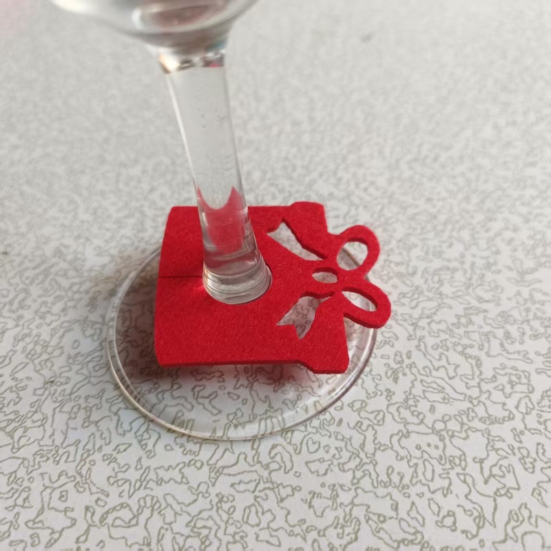 跨境新品现货毛毡酒杯装饰环圣诞节酒杯装饰品派对高脚杯区分标识|undefined