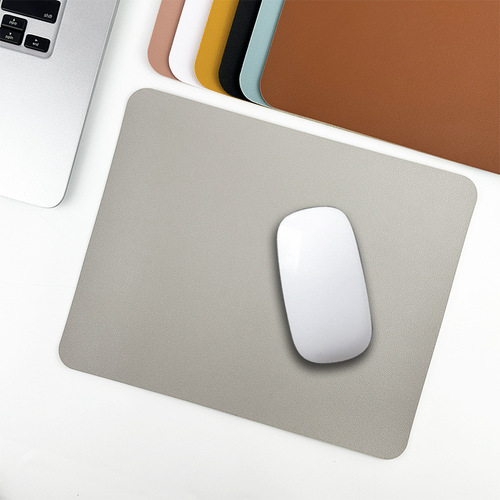 Thickened PU Leather Mouse Pad, Durable and Stain-Resistant, Available in Multiple Colors, Square and Round Shapes