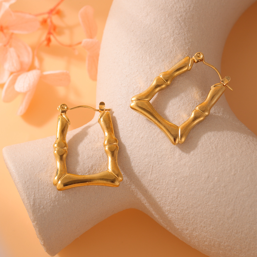 Pendientes de acero inoxidable estilo europeo, minimalista y ligero