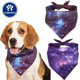 Factory direct cross-border new pet triangle towel dog daily fashion wear accessories saliva towel