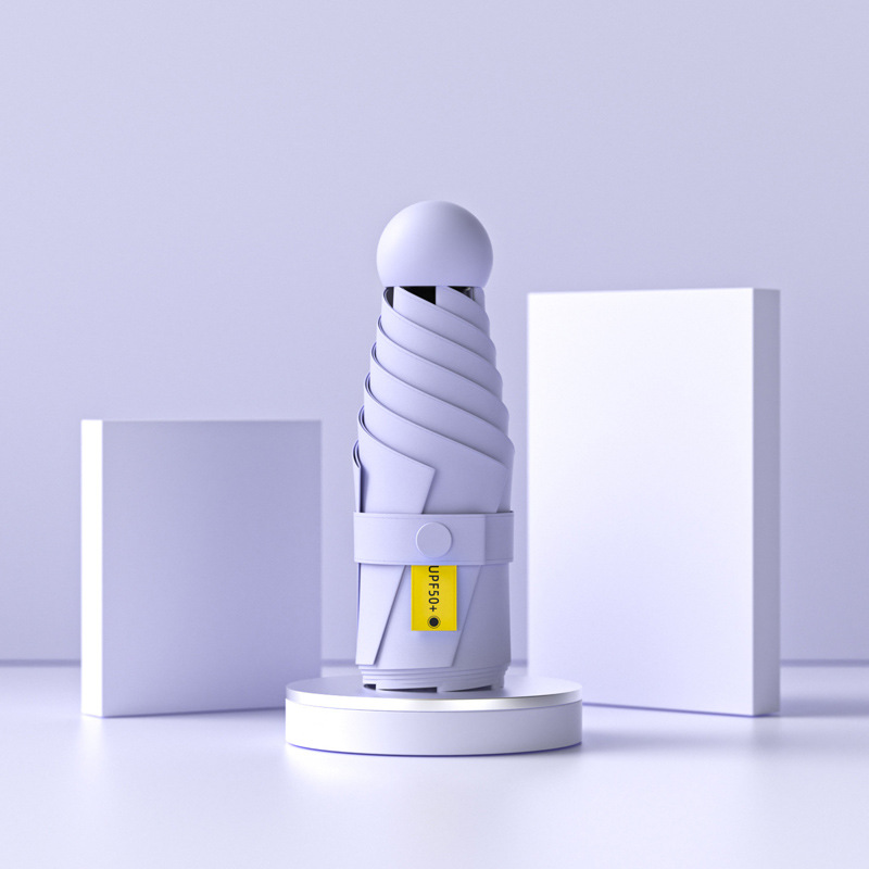 연보라색 [6본우산+자외선블랙글루] 캡슐우산