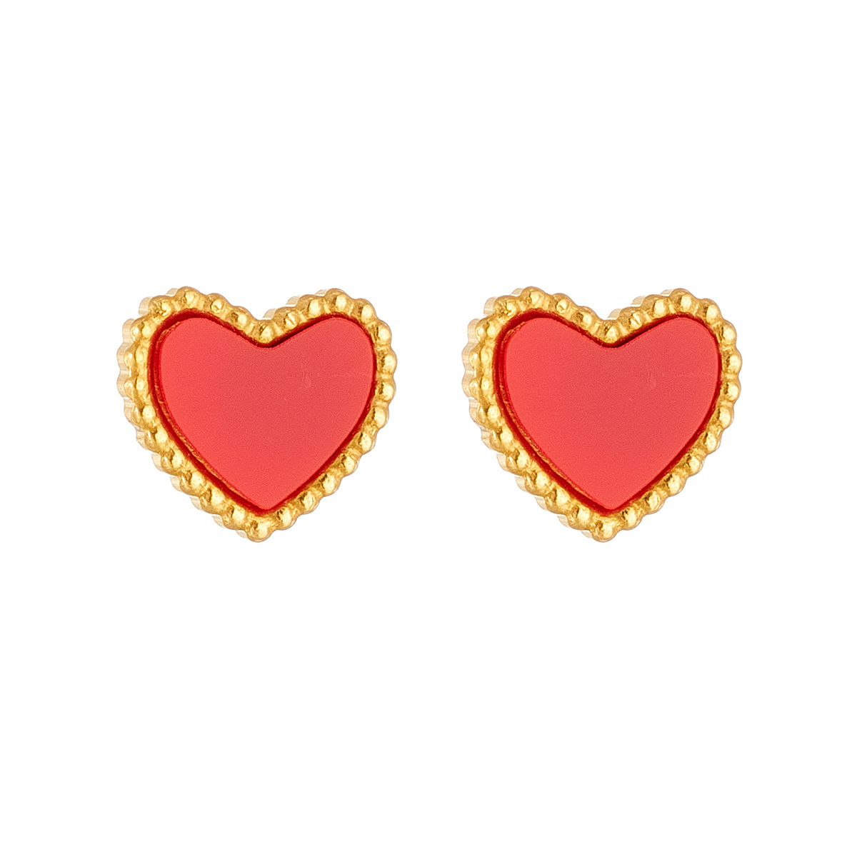 1 Pair Fashion Heart Shape Titanium Steel Plating Ear Studs display picture 6