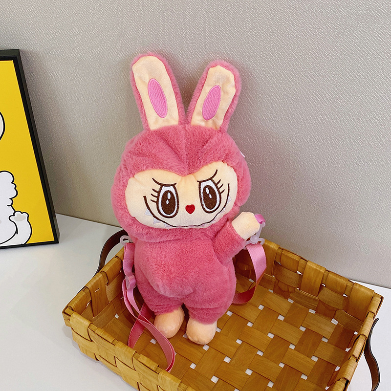 外国貿易バブルマートシティパラダイスぬいぐるみバッグ漫画ラブブ l 斜めクロスボディバッグチェックイン写真撮影子供のギフト|undefined