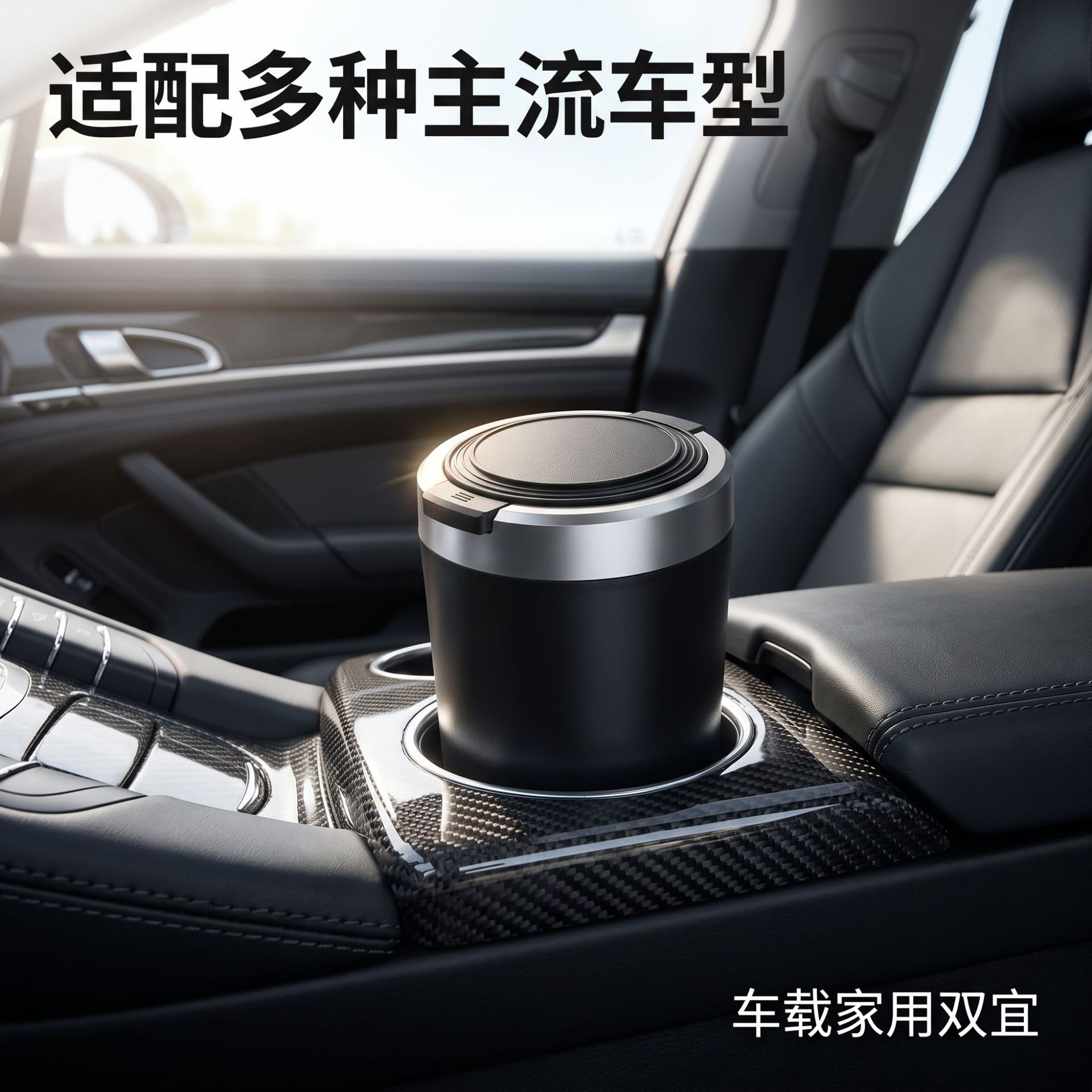 Factory direct sale of new car ashtray with light and one-touch lid opening, personalized and practical car accessory