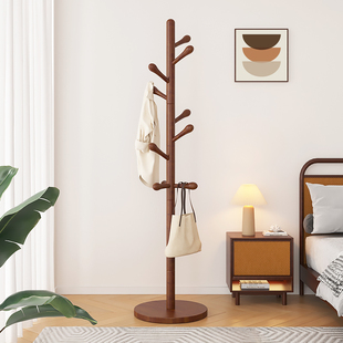 Solid Wood Hanger Floor Coat Rack Bedroom Household Hanger Simple Vertical Beech Clothes Hanging Rack Indoor Hanging Rack