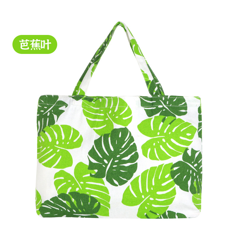 En stock bolsa de lona de impresión de moda estudiante bolsa de lona de protección del medio ambiente creativo bolsa de compras bolso de hombro engrosado