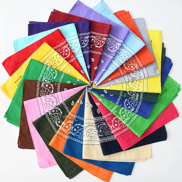 European and American punk hip-hop trend men's and women's hip-hop headscarf outdoor riding sports 30g cashew flower square wholesale