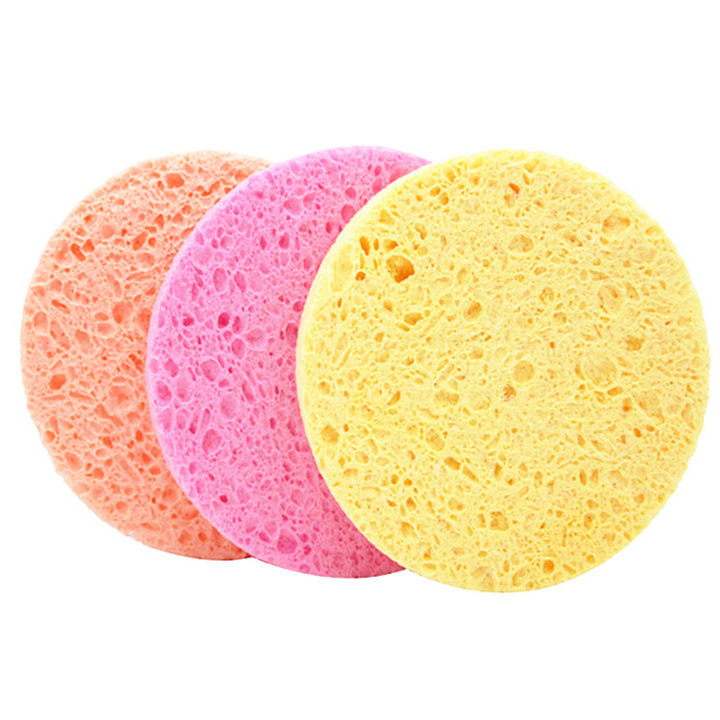 Natural wood pulp cotton face sponge, honeycomb-shaped cleansing puff, cleaning & makeup-removing cotton pads, exfoliating face wash sponge