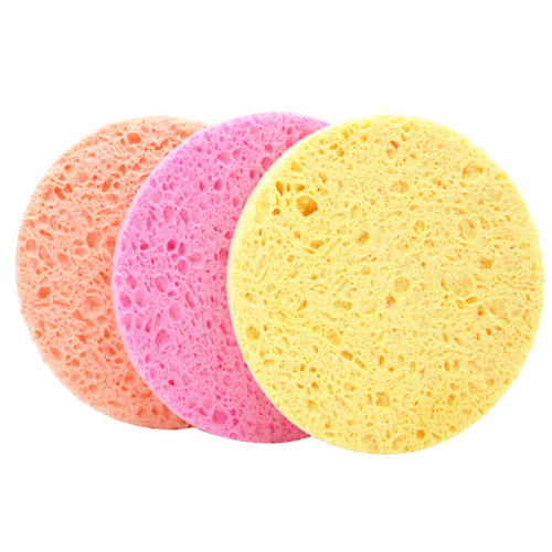 Natural wood pulp cotton face sponge, honeycomb-shaped cleansing puff, cleaning & makeup-removing cotton pads, exfoliating face wash sponge