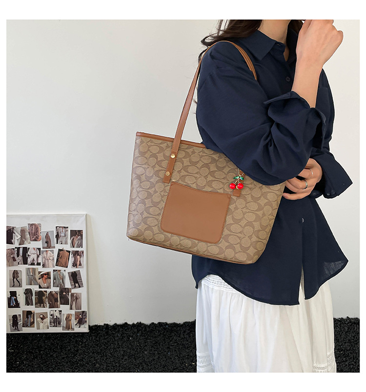 Classic Zipper Tote Bag, Daily Commute Shoulder Handbag, Large Capacity, Multiple Colors Available