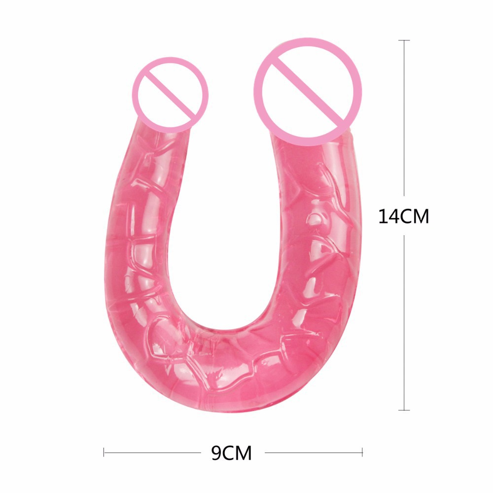ORISSI Double-headed Dildo 13 cm Silicone-TPR Manual Female Masturbator, Pink — detail image 1