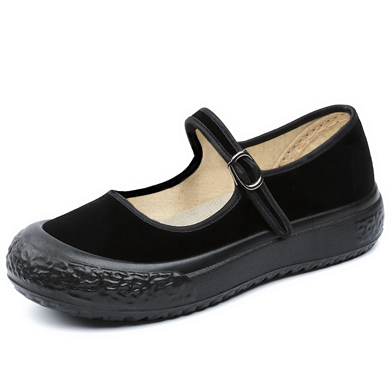 Viejos zapatos de tela de Beijing, zapatos de mujer de suela gruesa, zapatos de trabajo ligeros y transpirables, zapatos de madre negros de hotel, zapatos superficiales, zapatos universales image 6