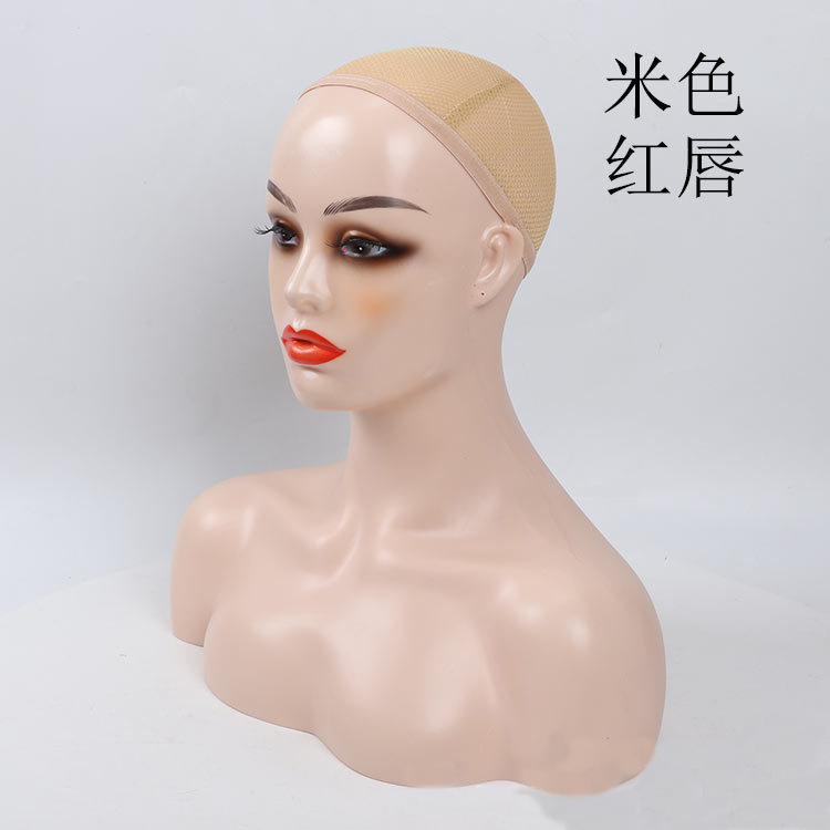 Modelo de doble hombro cabeza peluca modelo de cabeza modelo de doble hombro medio cuerpo pantalla de la cabeza peluca sombrero modelo cabeza apoyos soporte