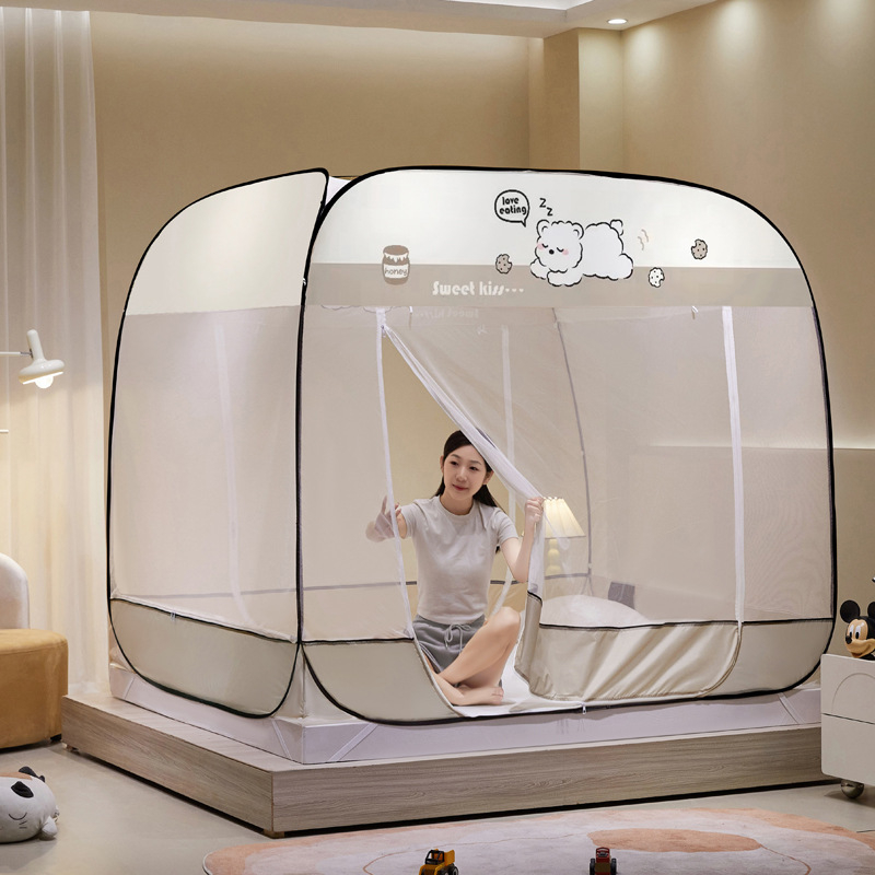 Sin mosquiteros instalados, mosquiteros de Mongolia, mosquiteros de tres puertas, mosquiteros desmontables con cremallera superior a prueba de polvo al por mayor